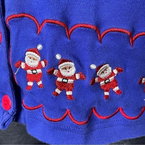 Bobbie C button down cardigan Santa Christmas sweater large - Picture 5 of 7